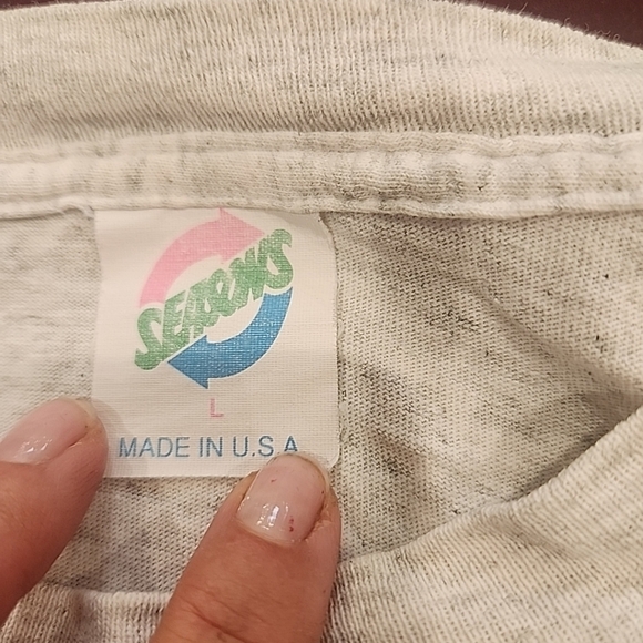 6 Flags Great America Thrillseeker Vtg 1990s Theme Park T-shirt Sz L Gray - Picture 3 of 12